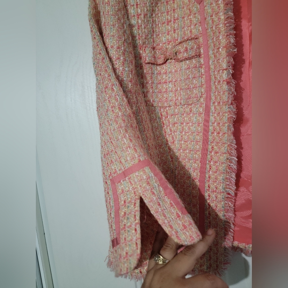 Madison Studio Pink Blazer Structured Knit Jacket - Picture 4 of 7